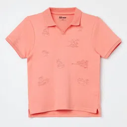 Fame Forever by Lifestyle Boys Graphic Printed Polo Collar Pure Cotton T-shirt-image-88