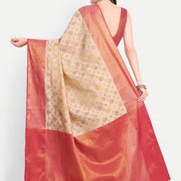 jayant creation Cream Art Silk Barasi Sarees image 3