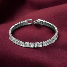 Zabby Allen Silver Plated American Diamond Studded Wraparound Bracelet-picture-26
