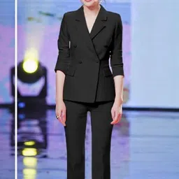 MONRSH V-Neck Three-Quarter Sleeves Coat With Capris-picture-16