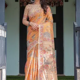 MAHARANI COUTURE Floral Pure Cotton Jamdani Saree image 5