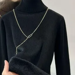 miss mosa by akanksha Alamode By Akanksha Women Black Milano Fleece Lined Turtleneck Sweater-picture-22