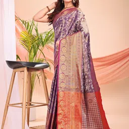 Leelavati Ethnic Motifs Woven Design Zari Kanjeevaram Saree image 3