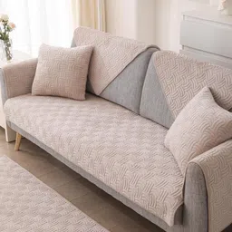 HOMETHREADS Multicoloured & Grey Printed 2 Piece Sofa Cover image 2