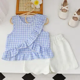 LULU & SKY Girls Checked Top with Shorts-picture-48