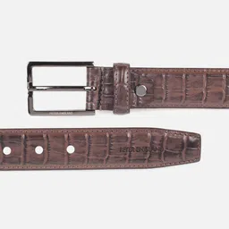 Peter England Men Textured Tang Closure Leather Formal Belt image 4