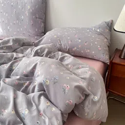 JC HOME Pink Floral Polycotton 3 Piece Single Regular Bedding Set image 3