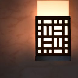 Gojeeva Black Wood Square Shaped Textured Contemporary Wall Lamp-picture-10