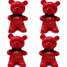 PEEPALCOMM Red 4 pieces Pillar Candle image 3