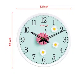 random Plastic Daisy Flower Wall Clock In White image 3
