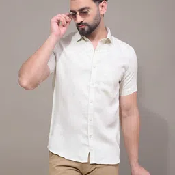 Crimsoune Club Men Classic Fit Solid Spread Collar Cotton Casual Shirt-picture-30