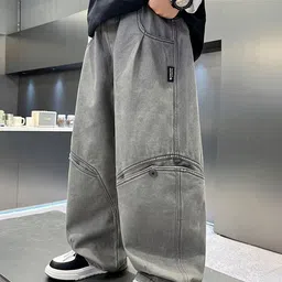 LULU & SKY Boys Wide Leg Mid-Rise Light Fade Stretchable Jeans image 4