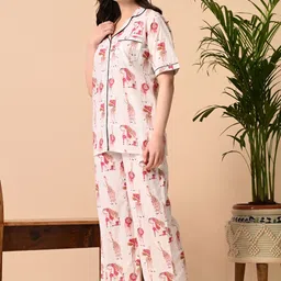 SHREE ARIHANT CREATIONS Women Animal Printed Regular Top with Pyjamas image 4