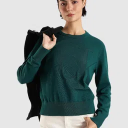 Calvin Klein Jeans Women Regular Fit Cotton Crew Neck Pullover Sweater-picture-27
