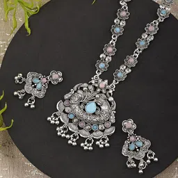 PUJVI Sterling Silver Stone Studded Jewellery Set-picture-10