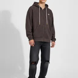 glitchez Fleece Applique Detail Front-Open Pullover image 2