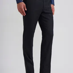 JADE BLUE Men Checked Slim Fit Trousers image 2