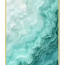 Myntra Elegant Homes Blue & White Wood Abstract Ocean Waves Sparkle Wall Art image 4