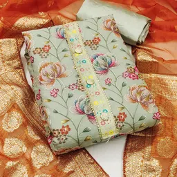 Maroosh Embellished Organza Unstitched Dress Material image 1