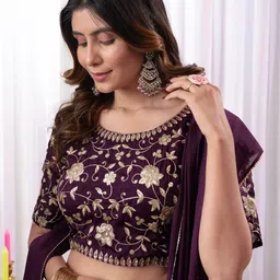 PAYAL CREATION Embroidered Ready to Wear Lehenga & Semi-Stitched Blouse With Dupatta image 3