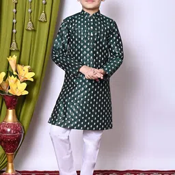 Cae Boys Embroidered Regular Sequinned Dupion Silk Kurta with Pyjamas-picture-31