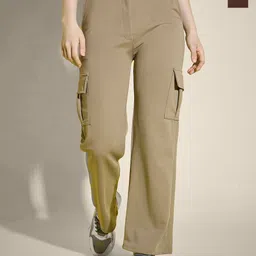 QIOA Women Relaxed High-Rise Cargos Trousers-picture-11