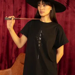 bewakoof Harry Potter Women Graphic Print Round Neck Pure Cotton Black T-Shirt-picture-15