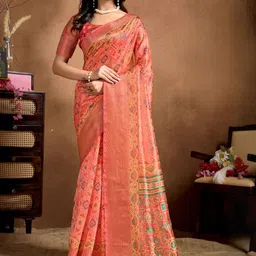 RUNAYA NX Ethnic Motifs Woven Design Zari Art Silk Banarasi Saree-picture-40