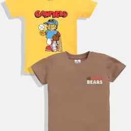 YK X Minute Mirth Boys Pack of 2 Printed Round Neck T-shirts-picture-15