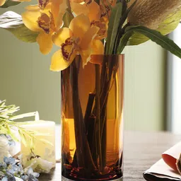 Pure Home and Living Brown Cylindrical Glass Vase-picture-32
