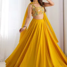 RITIRANG Women Embroidered Thread Work Ready to Wear Lehenga & Blouse With Dupatta image 5