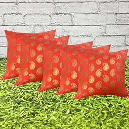 Pinkparot Artsilk 12x12 inch cushion cover set of 5 pcs-image-27