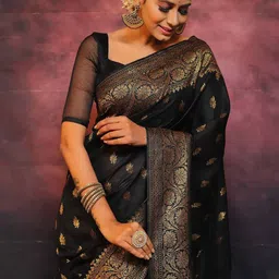 Moda Rapido Woven Design Silk Blend Banarasi Saree image 2