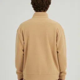 glitchez Mock Collar Patch Pocket Detail Fleece Relaxed Fit Sweatshirt image 2