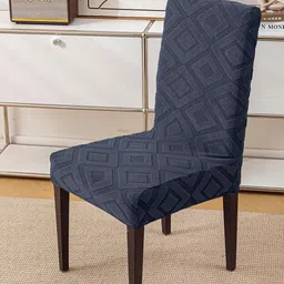 HOUSE OF QUIRK 220 GSM Set Of 2 Charcoal Jacquard Chair Covers-picture-44