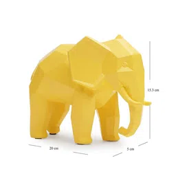Pure Home and Living Yellow Figurine Elephant Showpiece image 3