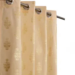 GEET CREATIONS Cream-Coloured Set of 2 Floral Door Curtain-picture-41
