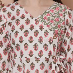 Merira Floral Printed Pure Cotton Fit & Flared Ethnic Dresses image 5