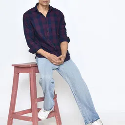 PASSPORT JEANS Men Classic Checked Casual Shirt image 5