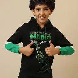 Kids Ville Boys Minecraft Printed Regular Fit Hoodie-picture-18
