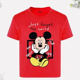 Disney By Miss and Chief Boys Mickey Mouse Printed Bio Finish Applique T-shirt-picture-25