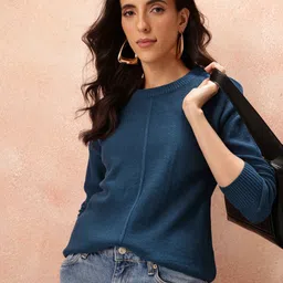 all about you Drop-Shoulder Sleeves Acrylic Pullover-image-85