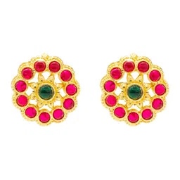 Shining Jewel - By Shivansh Gold-Plated Stone Studded Jewellery Set image 3