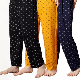 FIT N FAME Women Pack Of 3 Cotton Printed Pyjamas-picture-34
