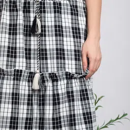 Lemonlords Women Checked Cotton Maxi Skirt image 2