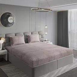 Monte Carlo Grey 260 TC King Bedsheet with 2 Pillow Covers 267 GSM image 3