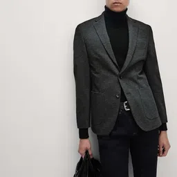 Marks & Spencer Men Self Design Notched Lapel Blazer with Stretch-picture-32