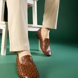 ATESBER by Inc.5 Men Laser Cuts Leather Loafers image 2