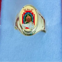 R G MART Men Ashtadhatu Durgabeesa Shank Rudraksha Yantra Gold-Plated Brass Finger Ring image 4