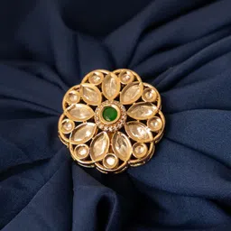 PANASH Gold-Plated Kundan-Studded Adjustable Finger Ring-picture-31